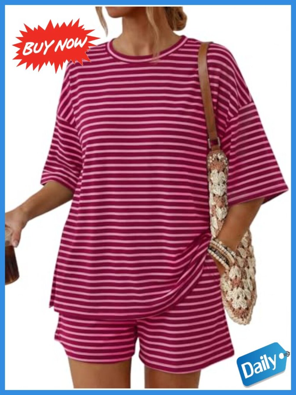 Trendy Queen Women's 2 Piece Summer Lounge Set with Pockets Rayon Spandex